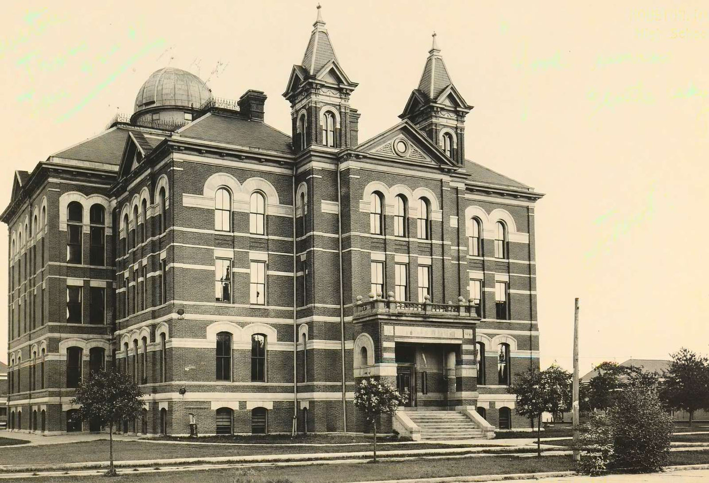 High School Houston in 1906 Vintage Print (7 Sizes) - Restored