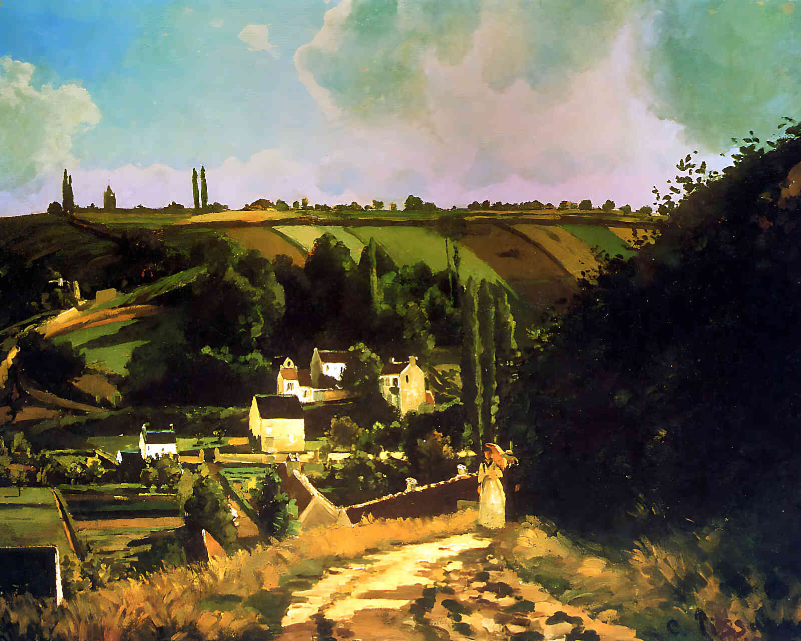 Hill of Jallais at Pontoise Painting by Camille Pissarro 8x10" Art Print