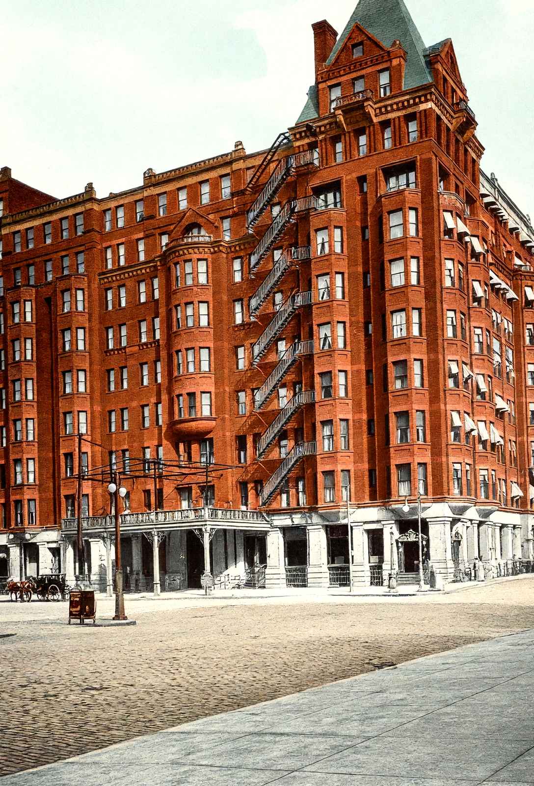 Hollenden Hotel Cleveland in 1907 Vintage Print (7 Sizes) - Enhanced