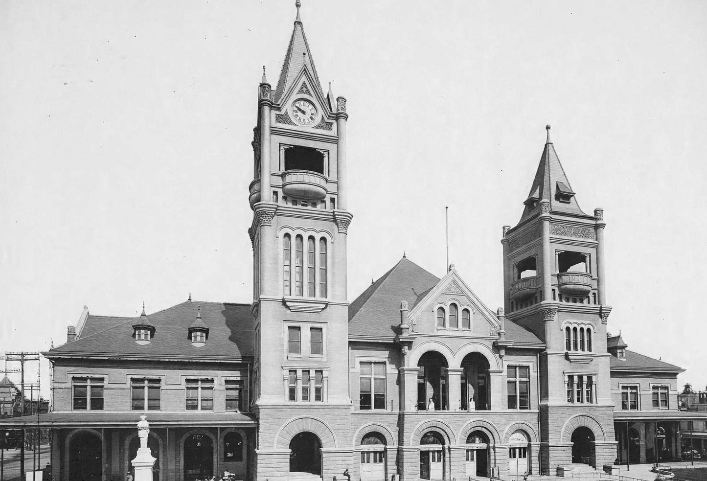 City Hall and Market House Houston in 1907 Vintage Print (7 Sizes) - Retouched