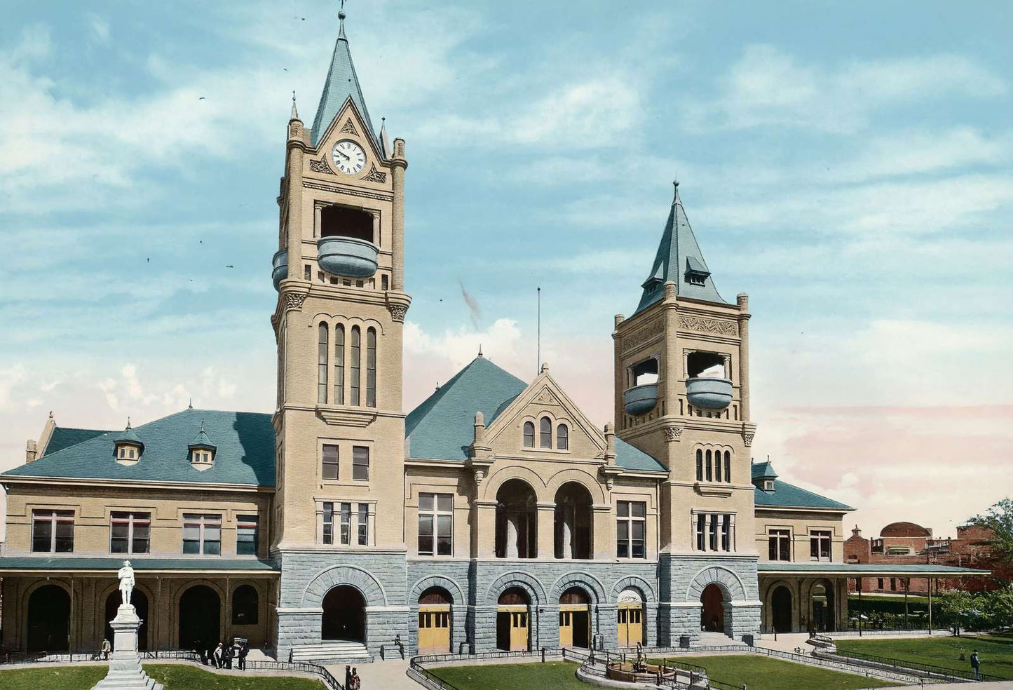 City Hall and Market House Houston in 1906 Vintage Print (7 Sizes) - Acid Free