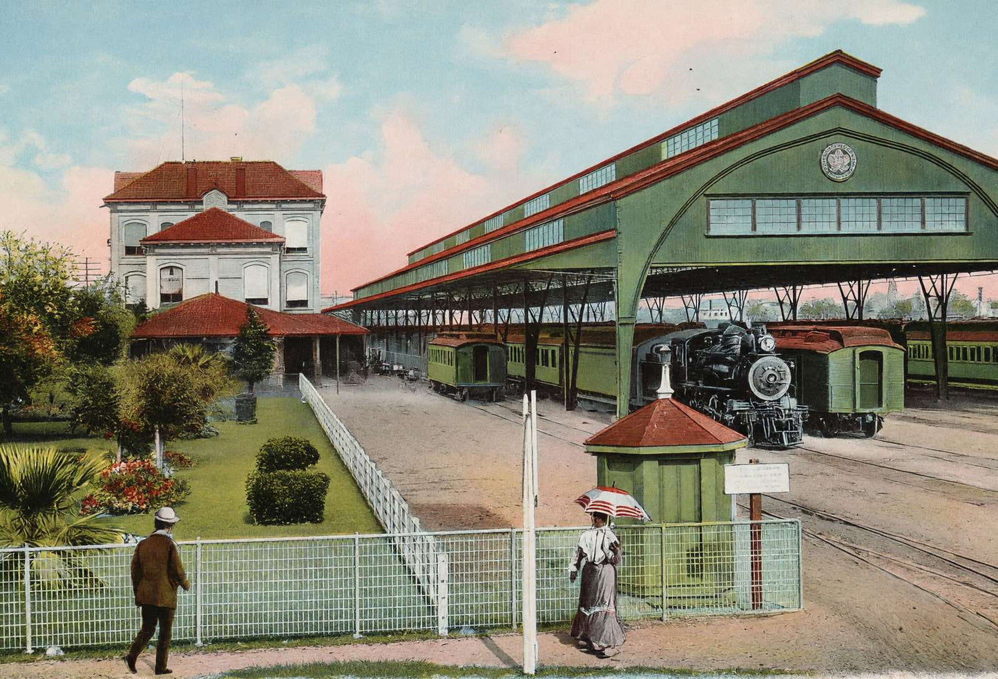 Grand Central Depot Houston in 1908 Vintage Print (7 Sizes) - Acid Free