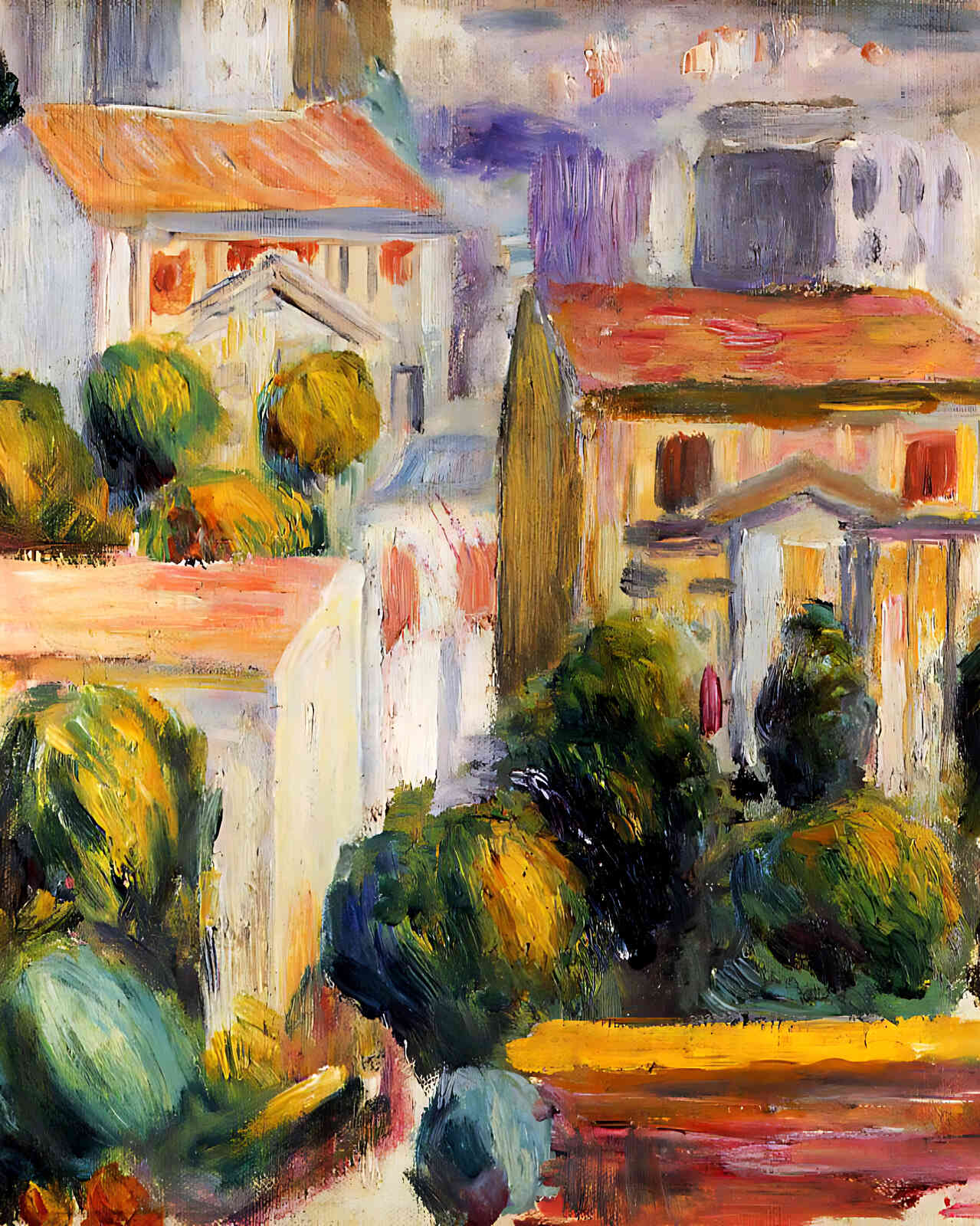 House at Cagnes Painting by Pierre-Auguste Renoir 8x10" Art Print (High Quality)
