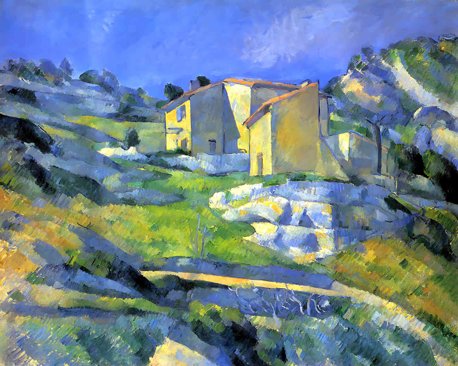 Houses at the L'Estaque Painting by Paul Cezanne 8x10" Art Print (Premium Print)