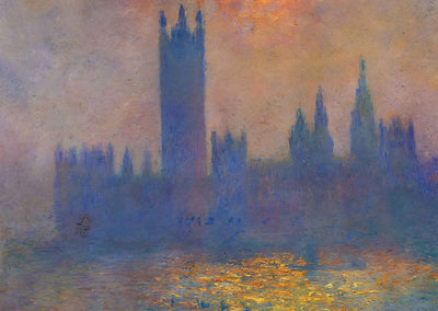 Houses of Parliament, Effect of Sunlight in the Fog 1904 Monet Print (6 Sizes)