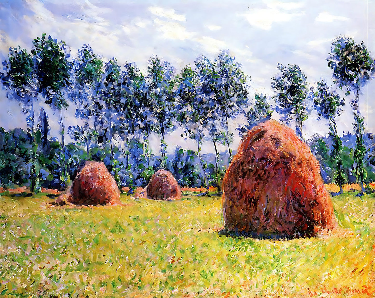 Haystacks at Giverny (1884) Painting by Claude Monet 8x10" Art Print