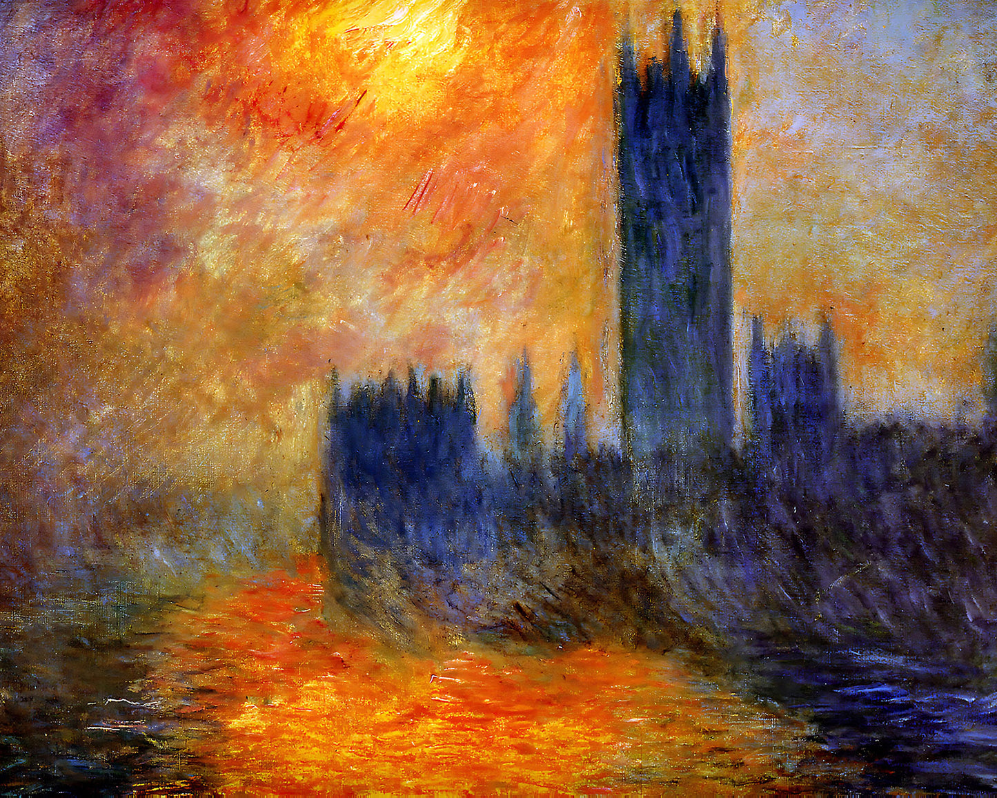 House of Parliament Sun Painting by Claude Monet 8x10" Art Print