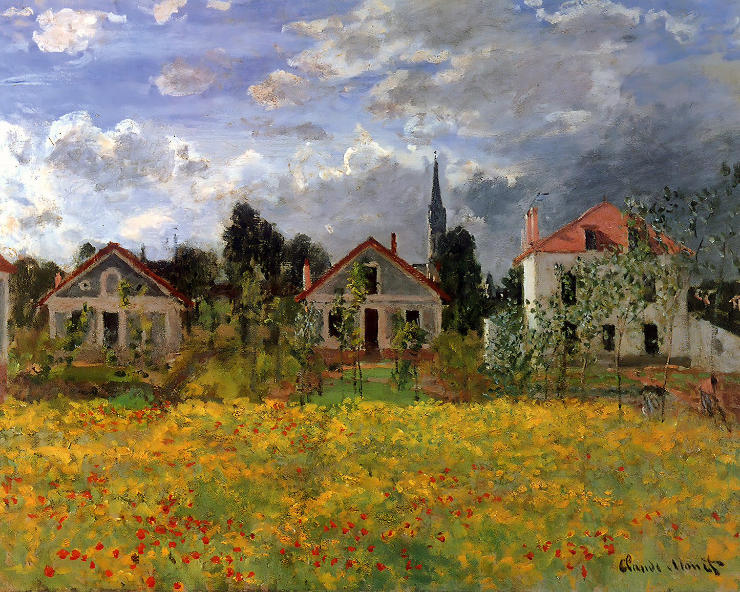 Houses at Argenteuil Painting by Claude Monet 8x10" Art Print