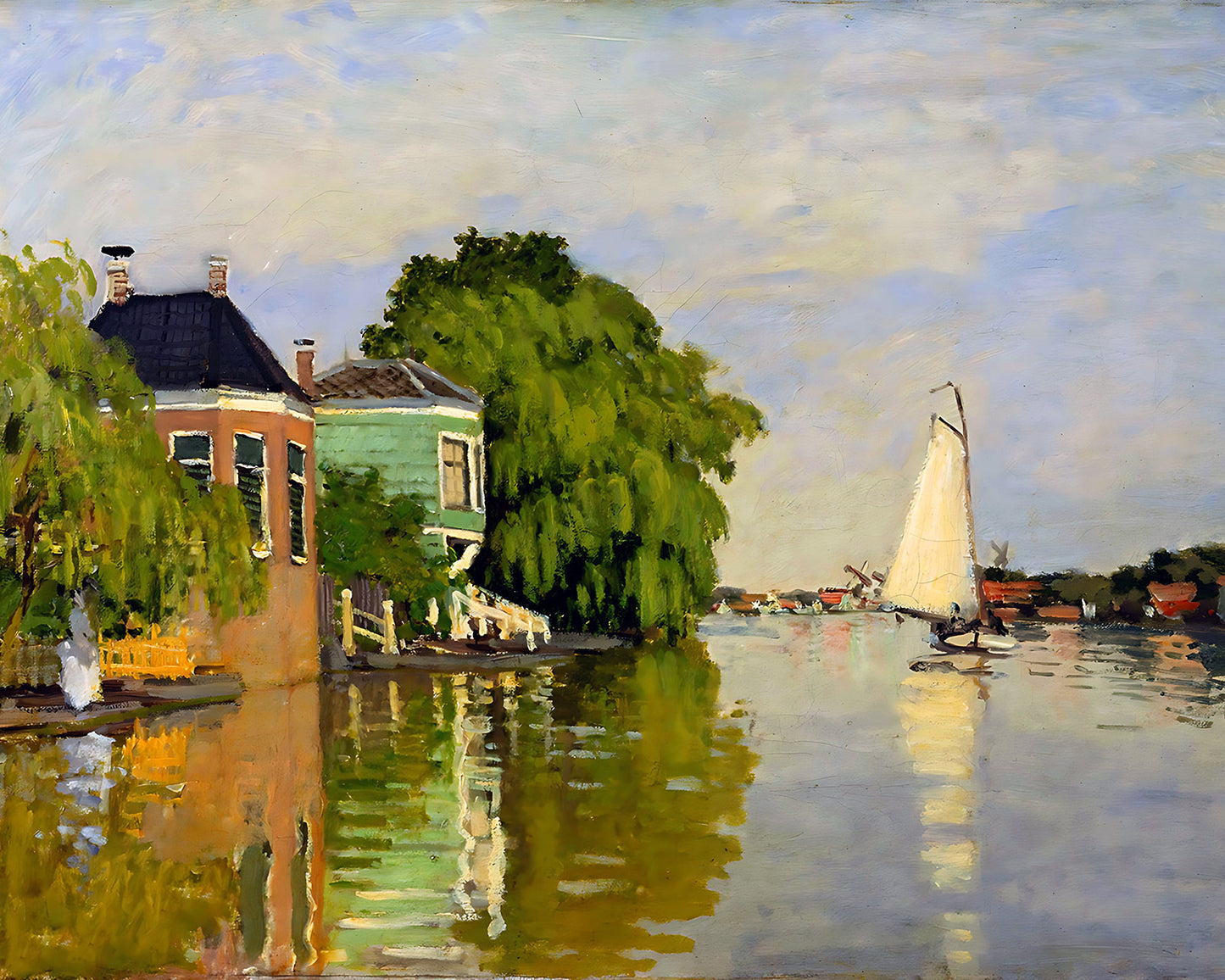 Houses on the Achterzaan Painting by Claude Monet 8x10" Art Print