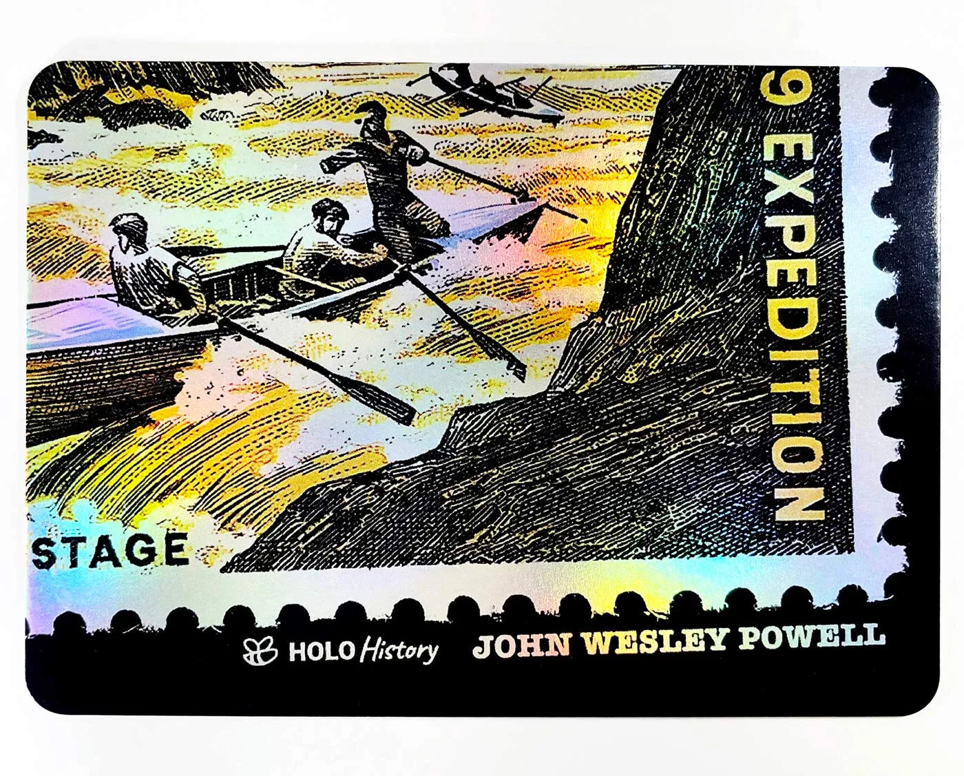 John Wesley Powell 1869 Expedition Card - 2023 GleeBeeCo Holo History #18JB