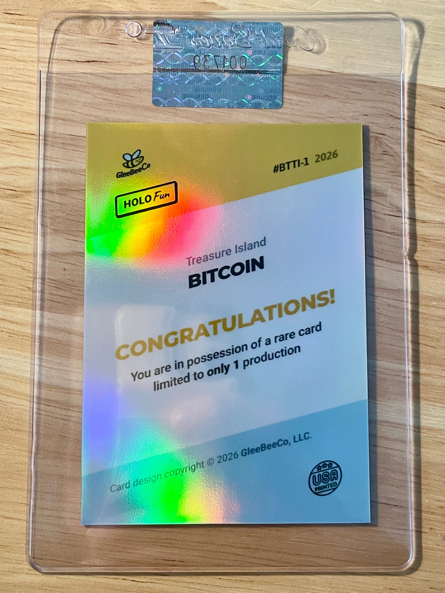 1/1 BITCOIN Treasure Island Card (Satoshi on Book Cover) 2026 GleeBeeCo Holo