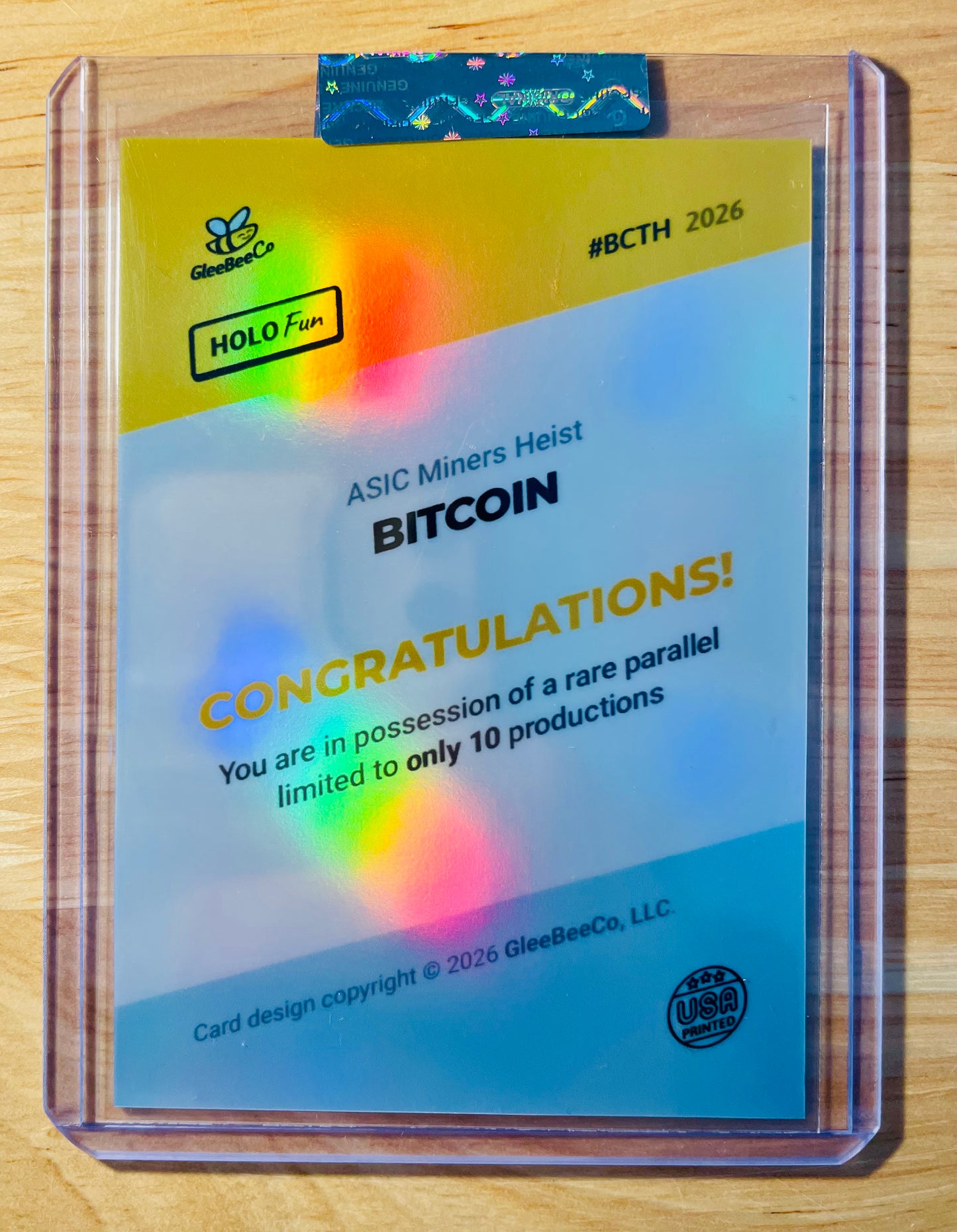 BITCOIN Card ASIC Miners Cat Heist 2026 GleeBeeCo Holo Silver #BCTH /10