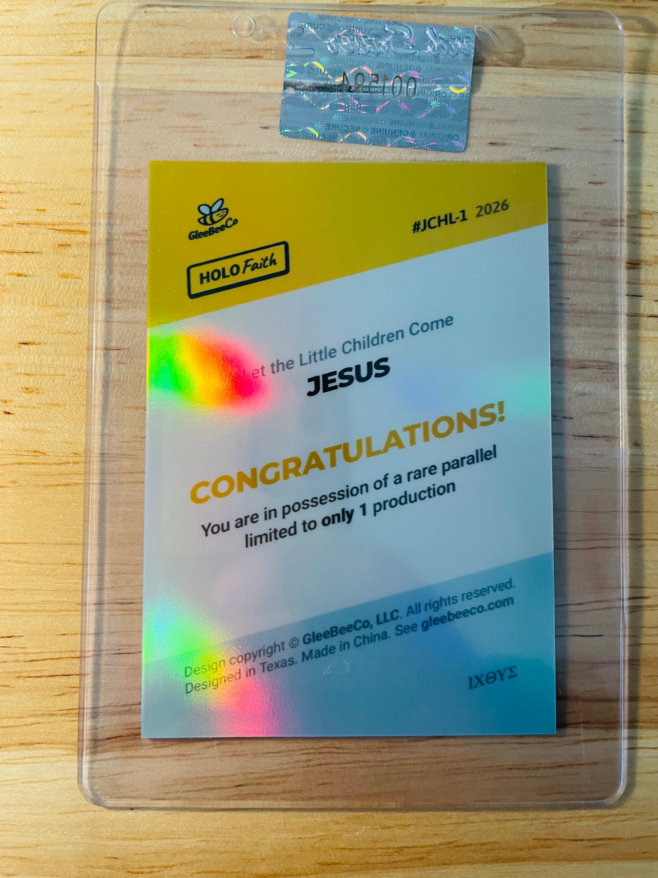 1/1 Jesus Card Let the Children Come 2026 GleeBeeCo Holo Faith #JCHL-1 RARE