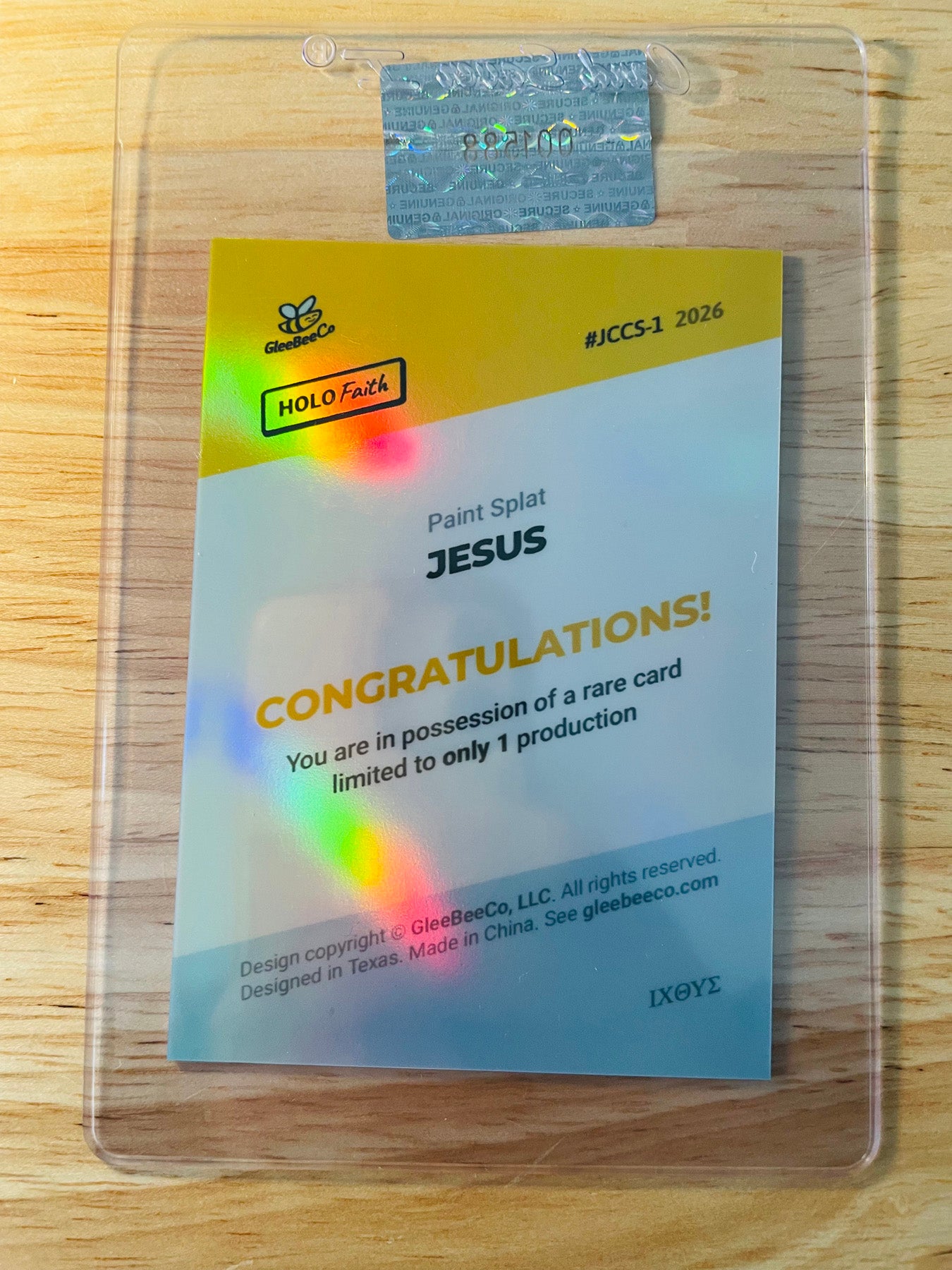 1/1 JESUS CHRIST Card Paint Splat 2026 GleeBeeCo Holo Faith #JCCS-1 Rare