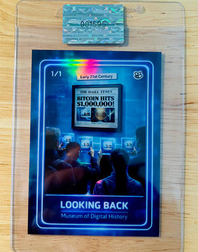 BITCOIN Card Looking Back Museum $1,000,000 Newspaper 2026 GleeBeeCo Holo 1/1