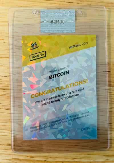 1/1 BITCOIN Card "When Lambo?" Game Style 2026 GleeBeeCo Holo Shards #BTCW-1