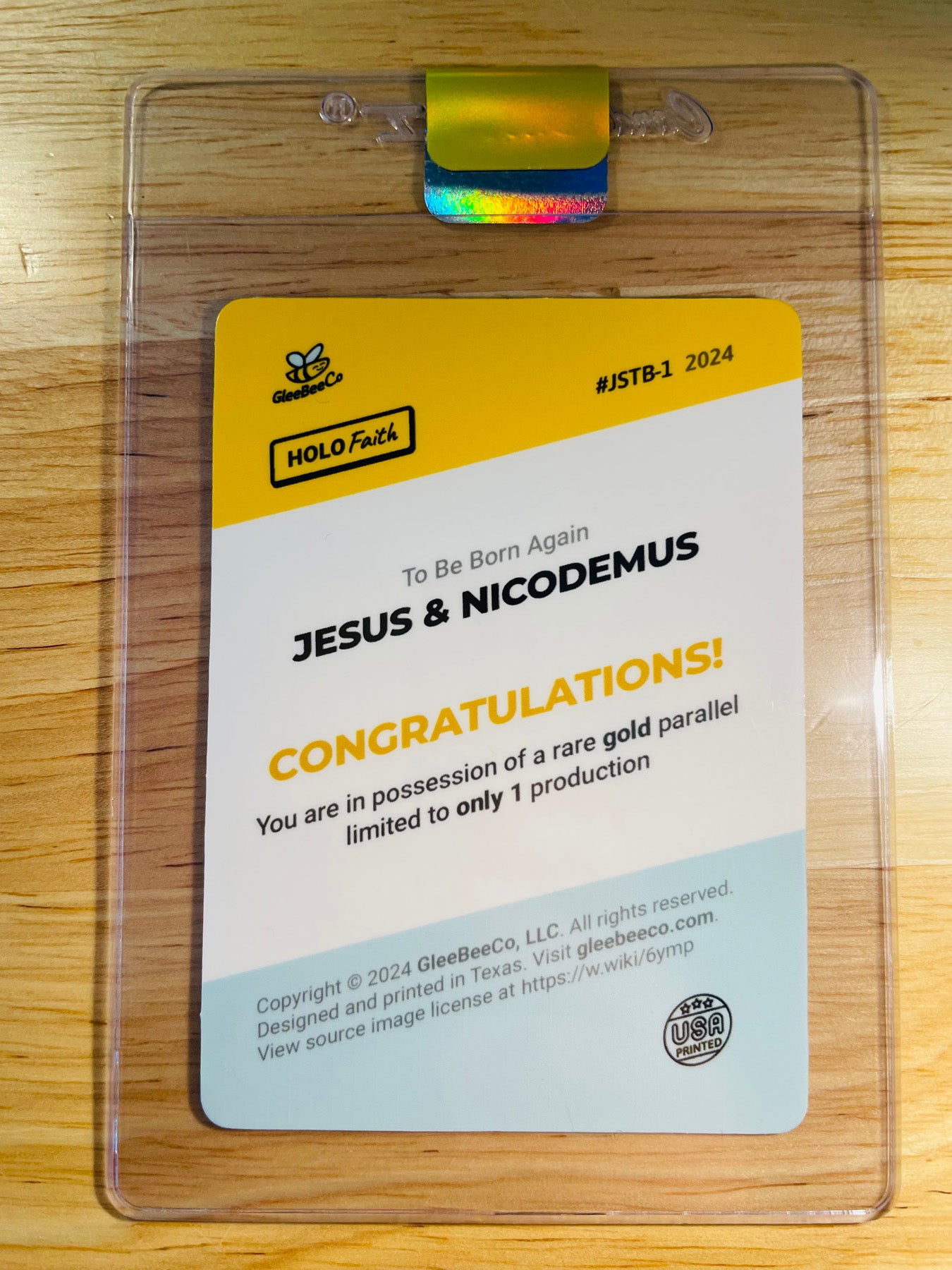 JESUS Card Jesus & Nicodemus Born Again (Harold Copping) 2024 GleeBeeCo GOLD 1/1