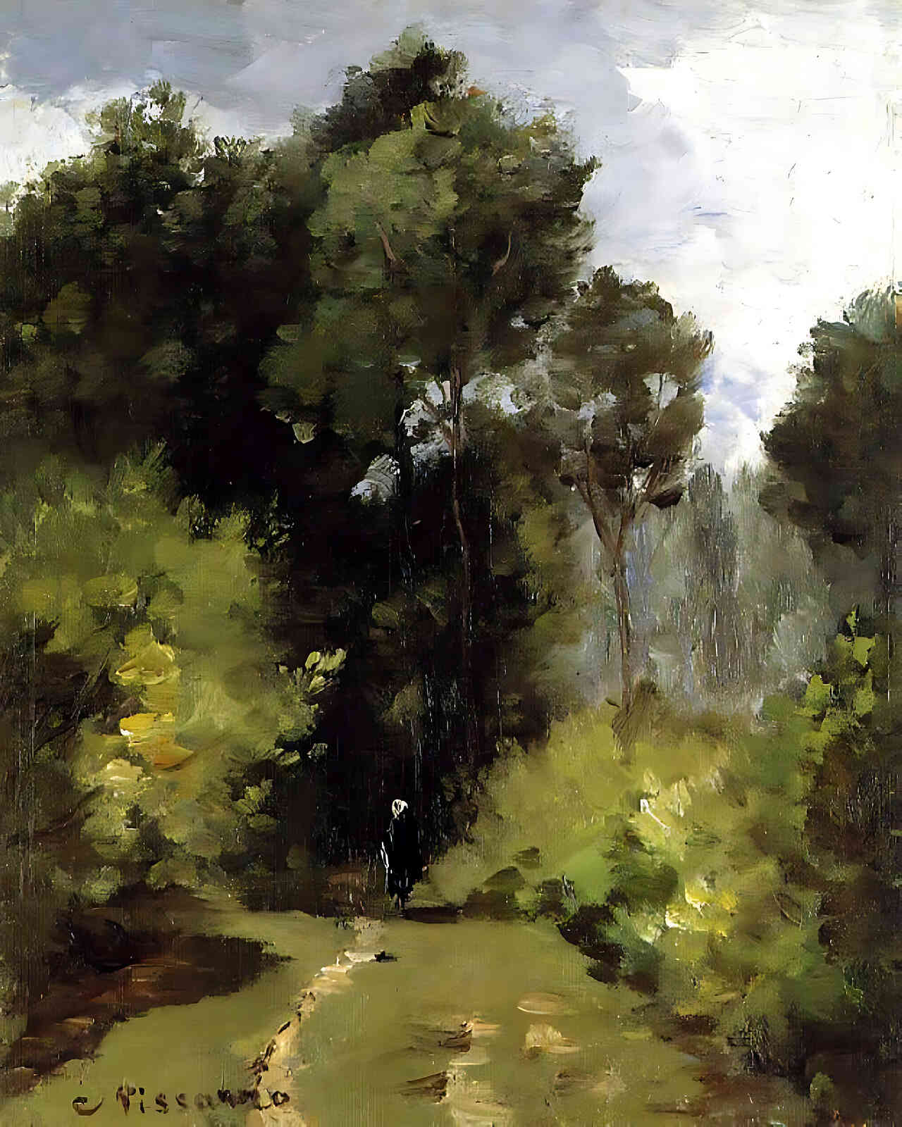 In the Woods Painting by Camille Pissarro 8x10" Art Print (Premium Print)