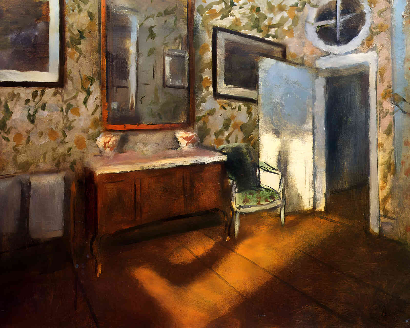 Interior at Menil-Hubert 1892 Painting by Edgar Degas 8x10" Art Print