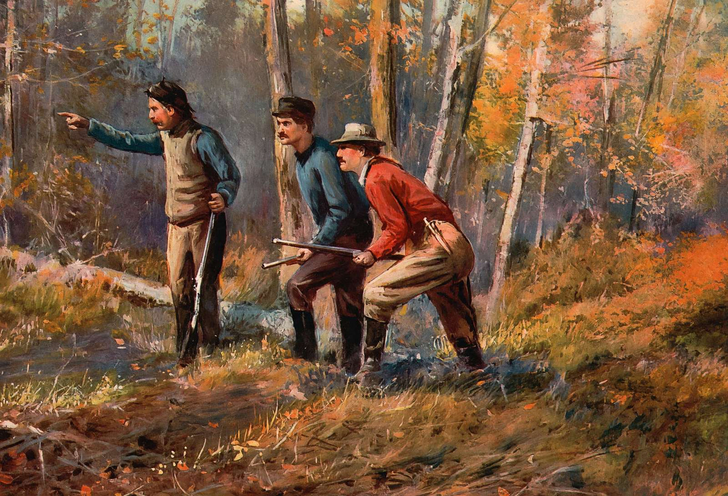At the Runway in the Maine Woods in 1907 Vintage Print (7 Sizes) - Enhanced
