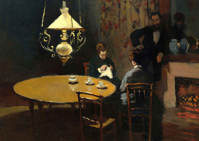 Interior, after Dinner Art Print Painting by Claude Monet (6 Sizes) - Enhanced