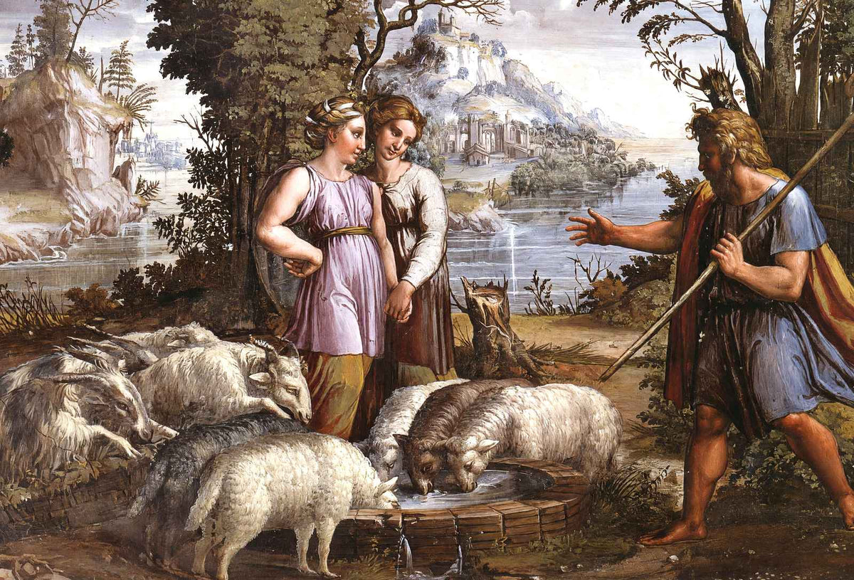 Jacob's Encounter with Rachel Fine Art Print 1519 Painting by Raphael (6 Sizes)