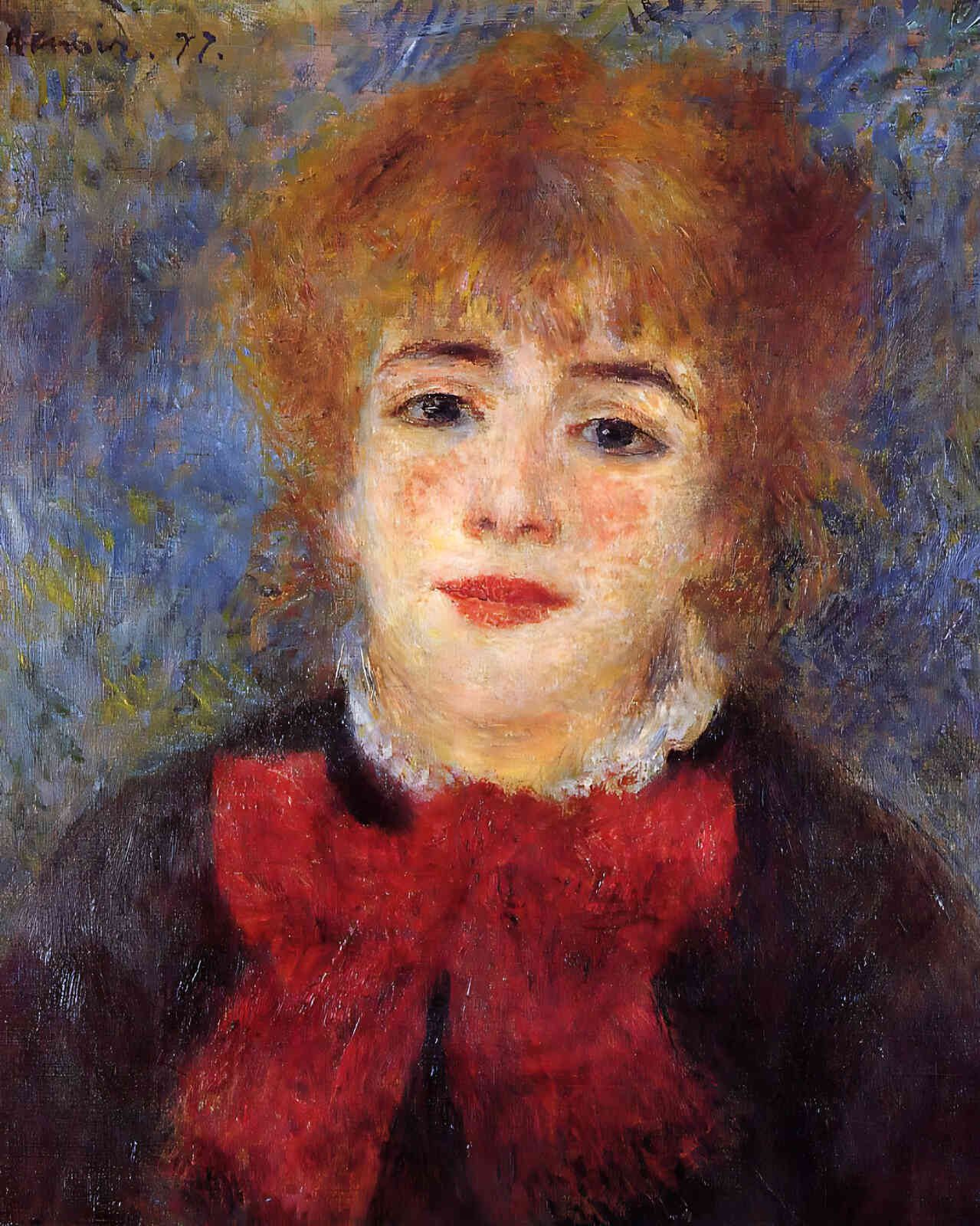 Jeanne Samary Painting by Pierre-Auguste Renoir 8x10" Art Print (High Quality)