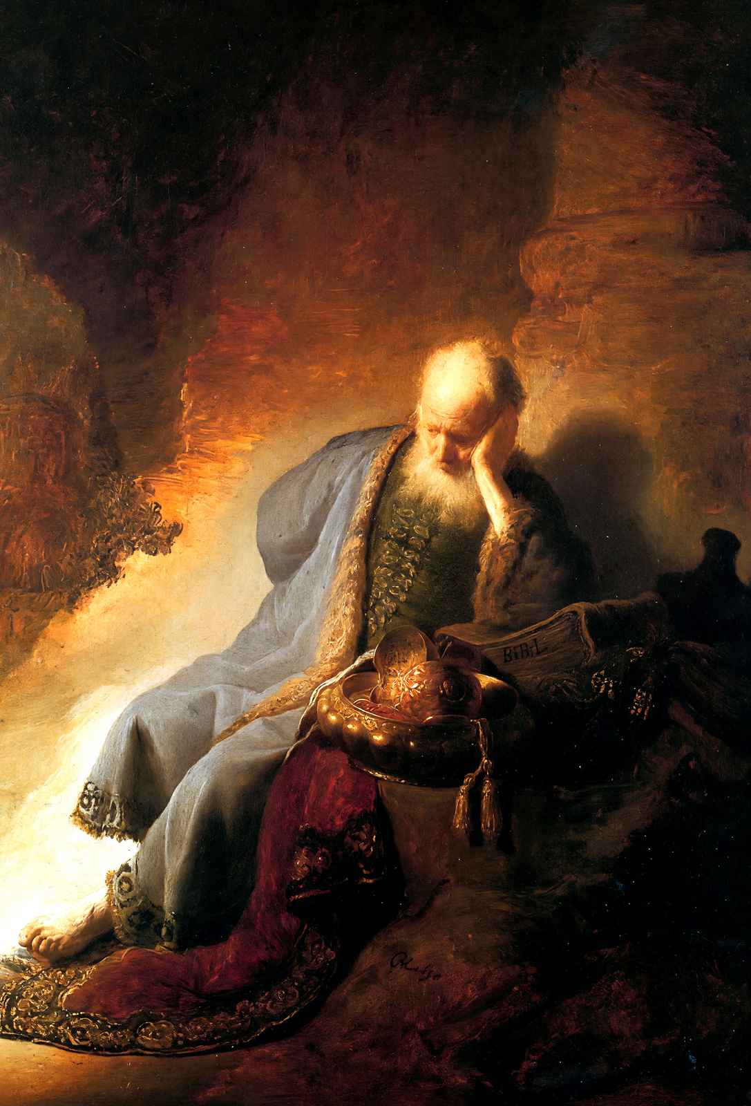 Jeremiah Mourning Over the Destruction 1630 Rembrandt Print (6 Sizes)