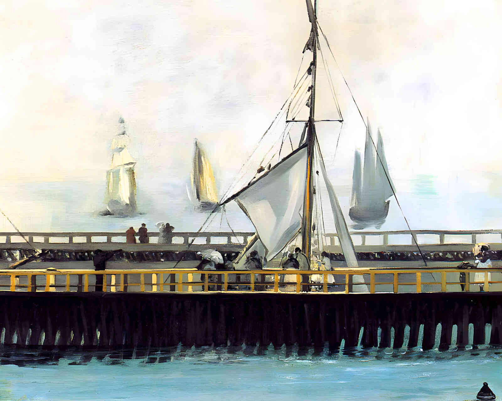 Jetty at Boulogne 1868 Painting by Edouard Manet 8x10" Art Print