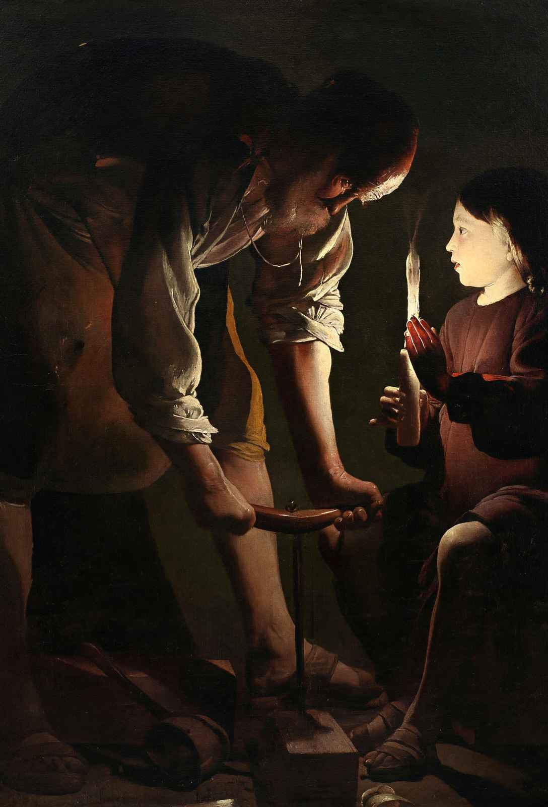 Joseph the Carpenter Painting by Georges de La Tour Bible Art Print (6 Sizes)