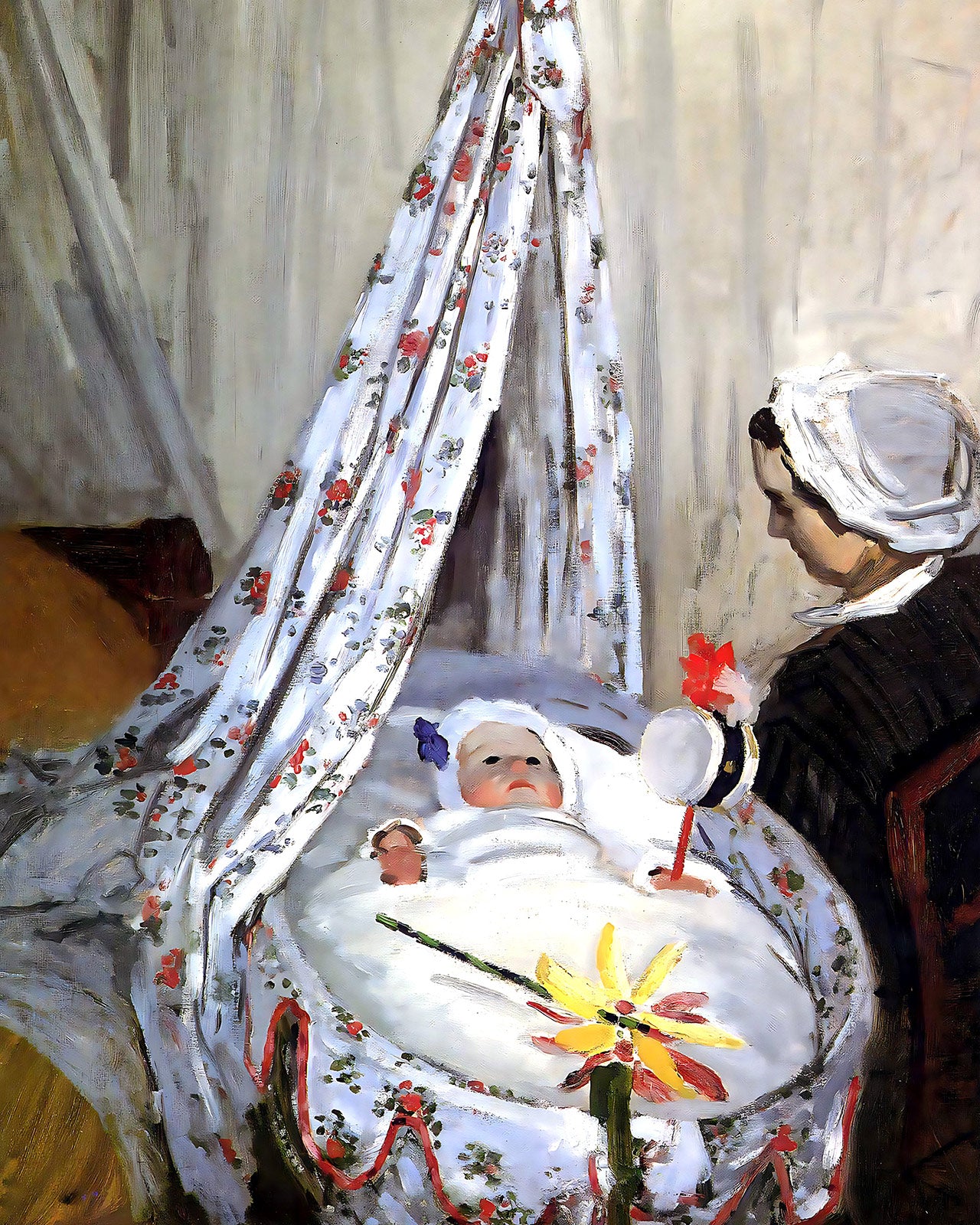 Jean Monet in the Craddle Painting by Claude Monet 8x10" Art Print