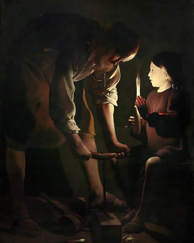 Joseph the Carpenter Painting by Georges de La Tour 8x10" Bible Art Print