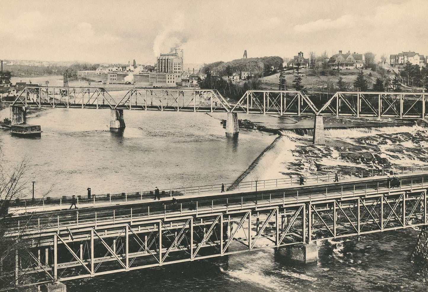 Kennebec River Waterville Maine in 1911 Vintage Print (7 Sizes) - Restored