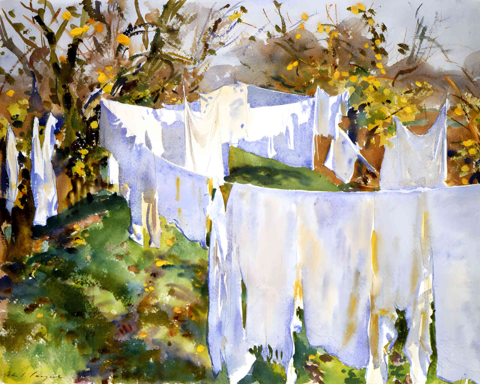 La Biancheria 1910 Painting by John Singer Sargent 8x10" Art Print