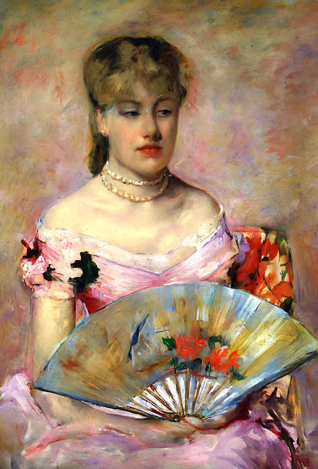 Lady with a Fan Art Print 1880 by Cassatt (6 Sizes) - Archival Paper