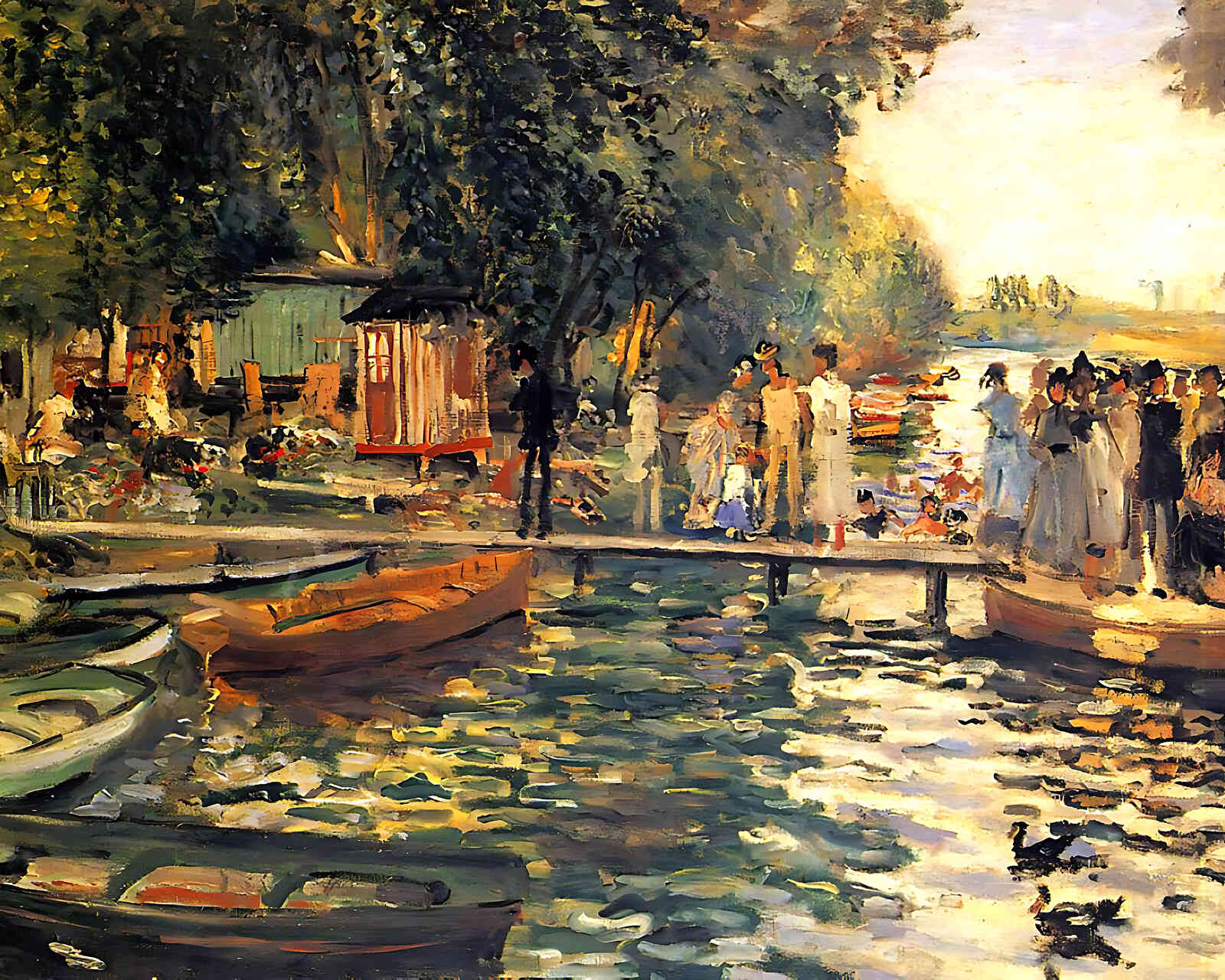 La Grenouillere Painting by Pierre-Auguste Renoir 8x10" Art Print (High Quality)