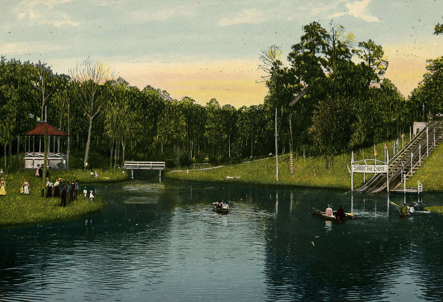 Lake Highland Park Houston in 1906 Vintage Print (7 Sizes) - Premium Print