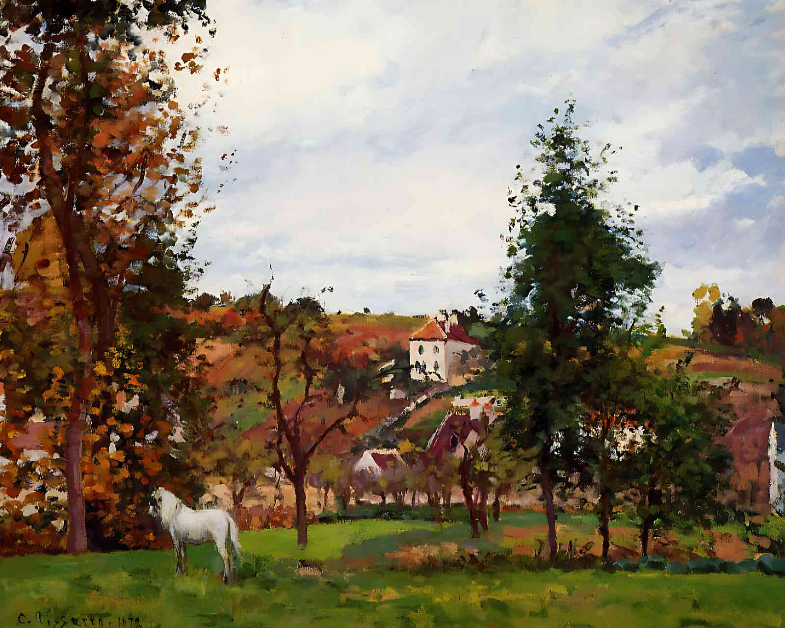 Landscape with a White Horse in a Field