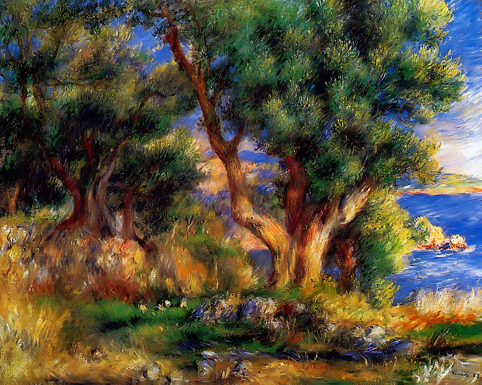 Landscape Near Manton Painting by Pierre-Auguste Renoir 8x10" Art Print