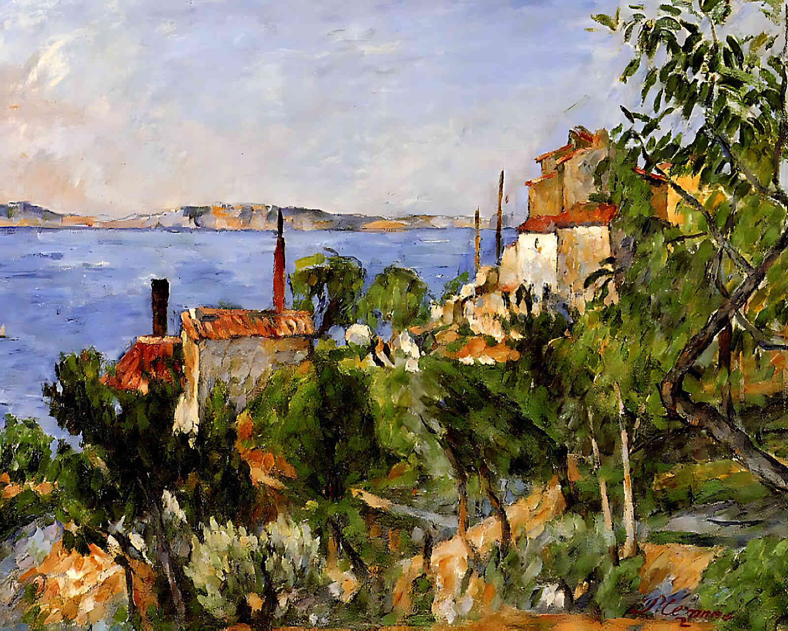Landscape. Study After Nature Painting by Paul Cezanne 8x10" Art Print