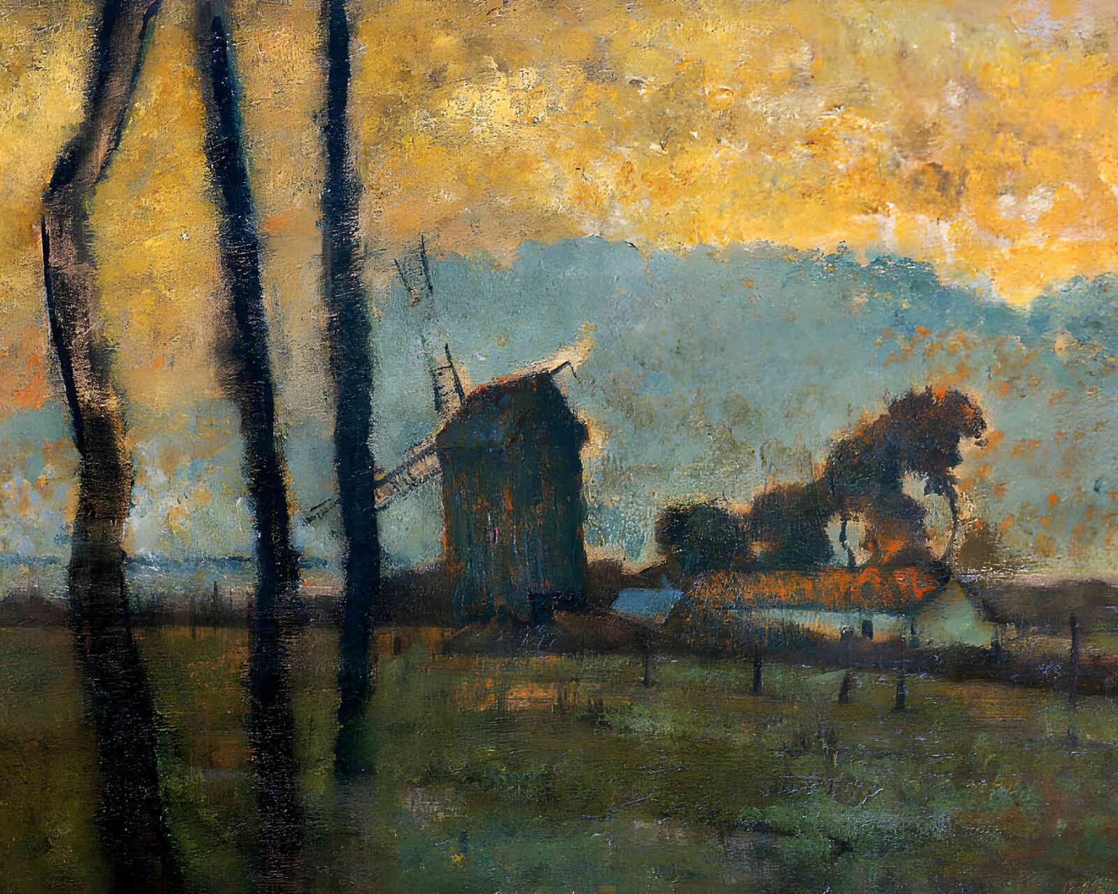 Landscape at Valery-Sur-Somme 1854 Painting by Edgar Degas 8x10" Art Print