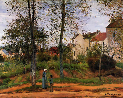 Landscape Near Louveciennes Painting by Camille Pissarro 8x10" Art Print