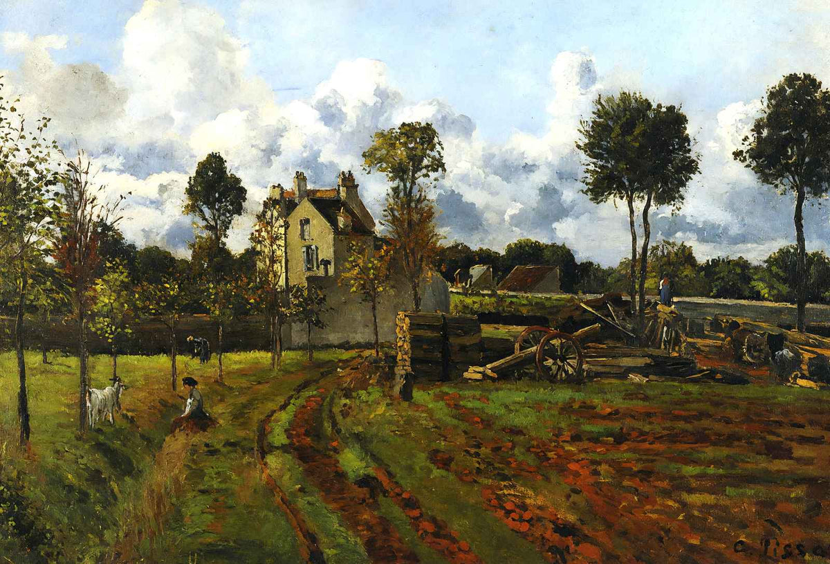 Landscape, Louveciennes Painting by Camille Pissarro Fine Art Print (6 Sizes)