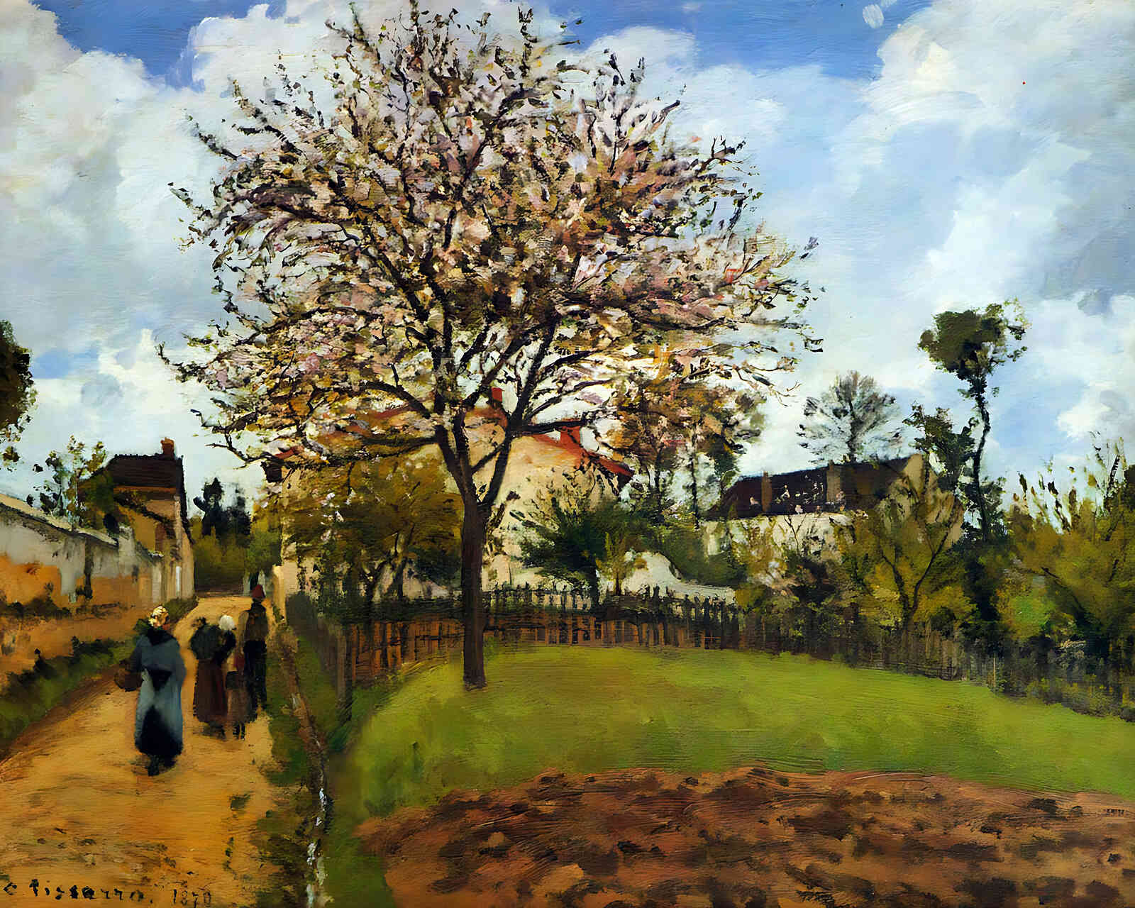 Landscape at Louveciennes Painting by Camille Pissarro 8x10" Art Print