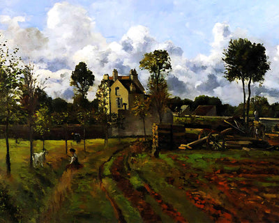 Landscape at Pontoise Painting by Camille Pissarro 8x10" Art Print - Acid Free
