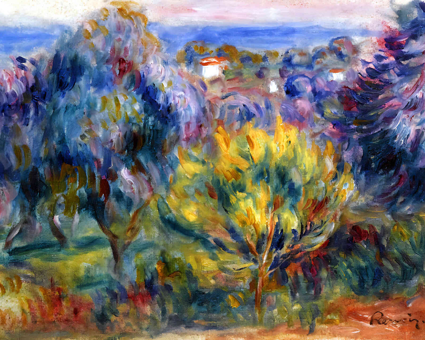 Landscape with a View of the Sea by Pierre-Auguste Renoir 8x10" Art Print