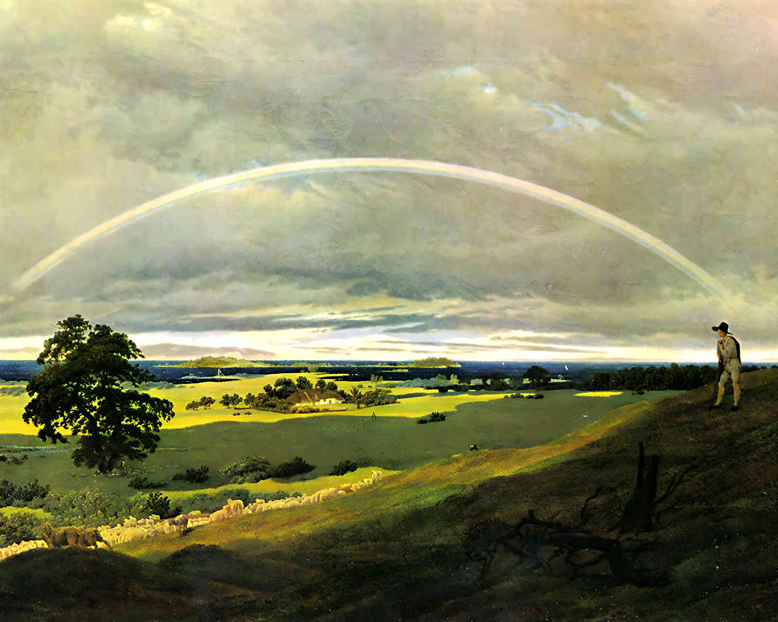 Landscape with Rainbow Painting by Caspar David Friedrich 8x10" Art Print