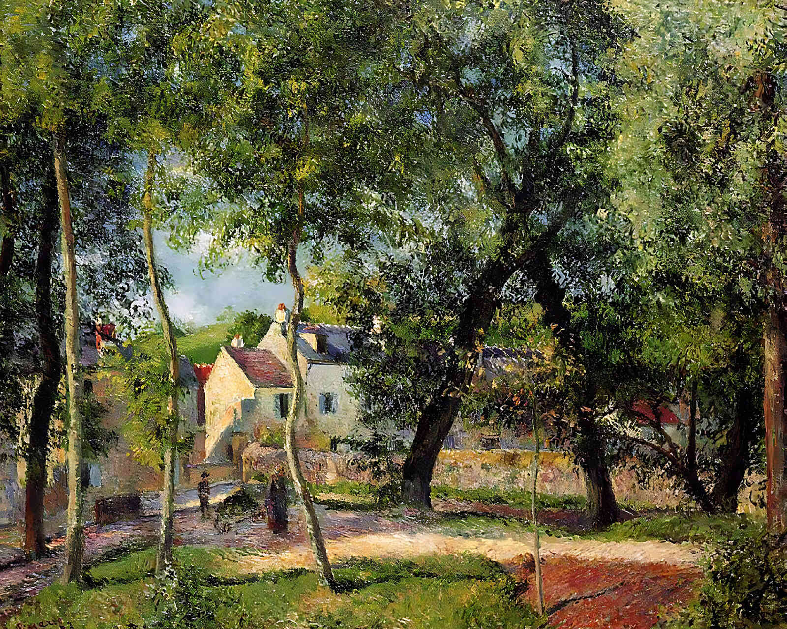Landscape at Osny Near Watering Painting by Camille Pissarro 8x10" Art Print