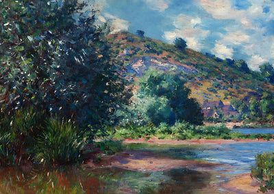 Landscape at Port-Villez Art Print 1885 Painting by Claude Monet (6 Sizes)