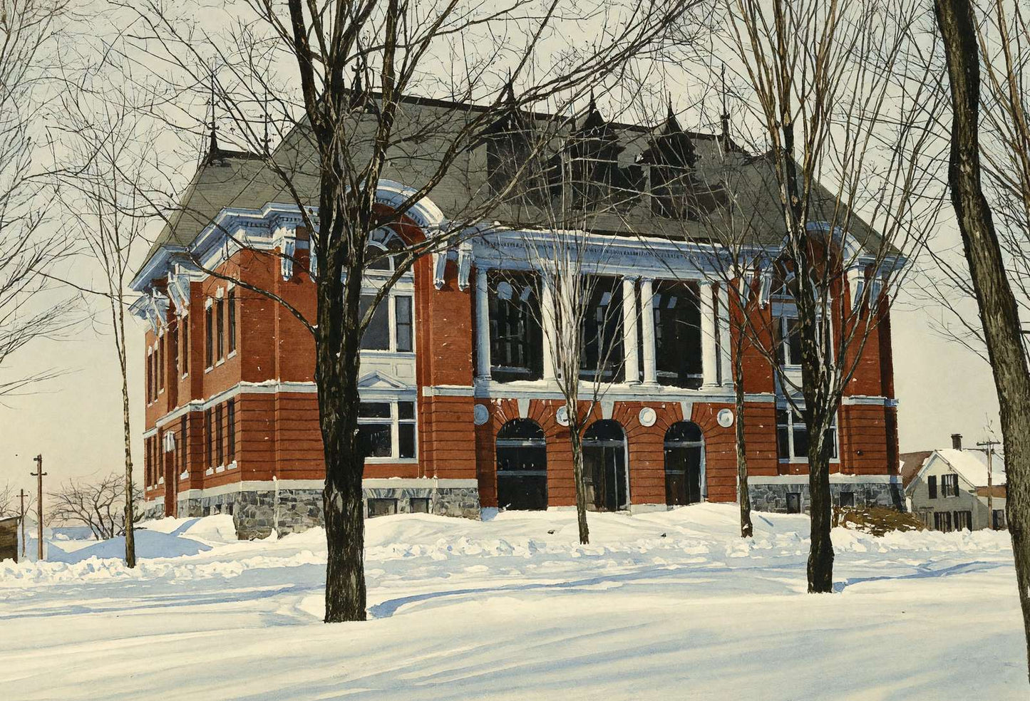 Lawrence High School Fairfield Maine in 1907 Art Print (7 Sizes) - High Quality